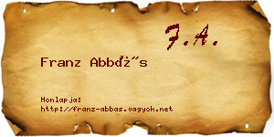 Franz Abbás névjegykártya
